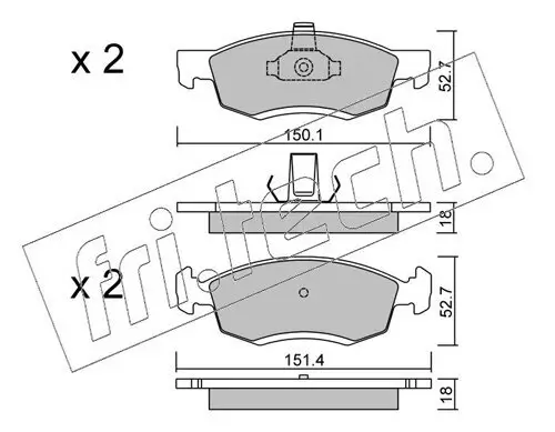 Bremsbelagsatz, Scheibenbremse Vorderachse fri.tech. 818.0 Bild Bremsbelagsatz, Scheibenbremse Vorderachse fri.tech. 818.0