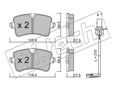 Bremsbelagsatz, Scheibenbremse Hinterachse fri.tech. 971.0W Bild Bremsbelagsatz, Scheibenbremse Hinterachse fri.tech. 971.0W