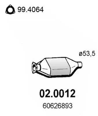 Katalysator vorne ASSO 02.0012