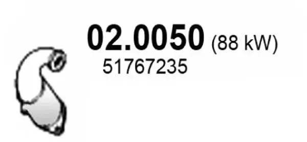 Katalysator vorne ASSO 02.0050