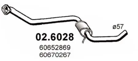 Mittelschalldämpfer ASSO 02.6028