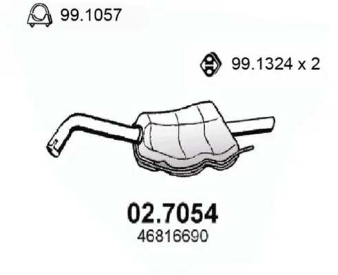 Endschalldämpfer ASSO 02.7054 Bild Endschalldämpfer ASSO 02.7054