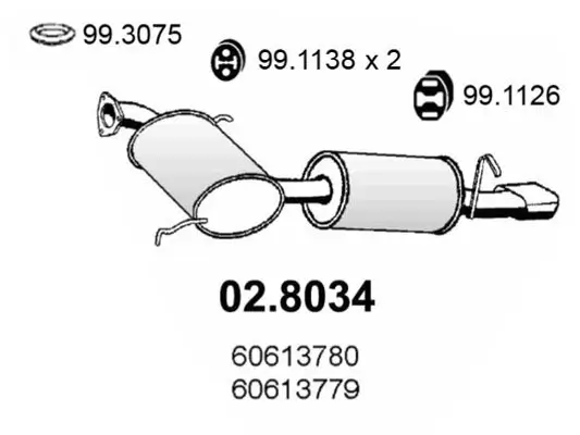 Mittel-/Endschalldämpfer ASSO 02.8034