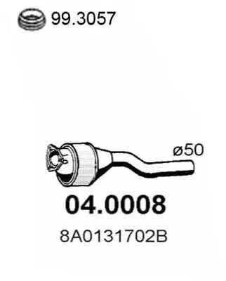 Katalysator vorne ASSO 04.0008