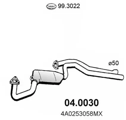 Katalysator vorne ASSO 04.0030