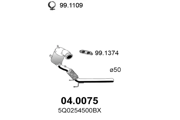 Katalysator vorne ASSO 04.0075