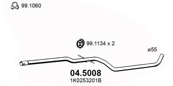 Abgasrohr Mitte ASSO 04.5008