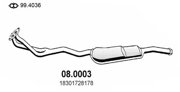 Katalysator vorne ASSO 08.0003