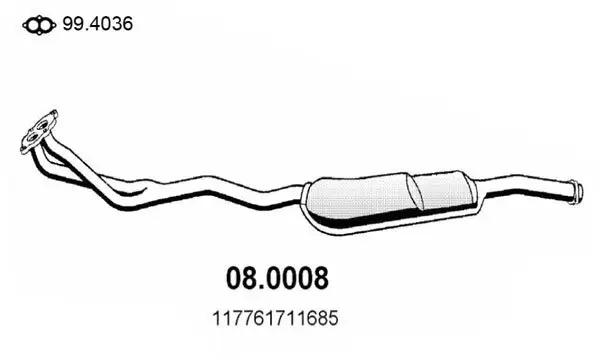 Katalysator vorne ASSO 08.0008