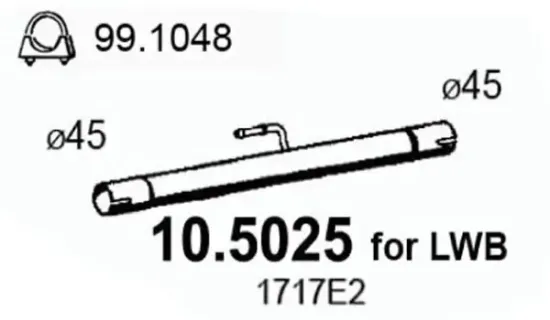 Abgasrohr ASSO 10.5025 Bild Abgasrohr ASSO 10.5025