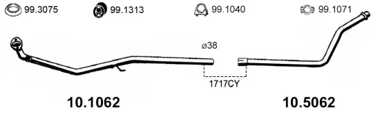 Abgasrohr Mitte ASSO 10.5062 Bild Abgasrohr Mitte ASSO 10.5062