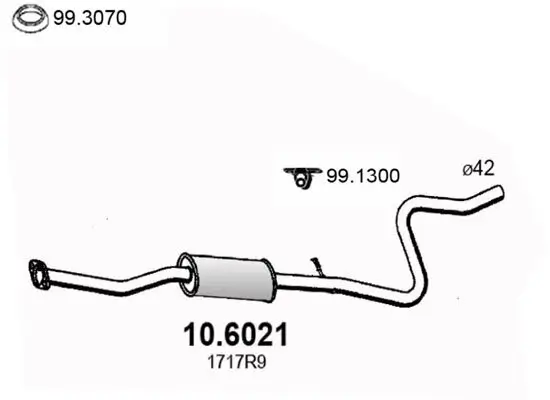 Mittelschalldämpfer ASSO 10.6021