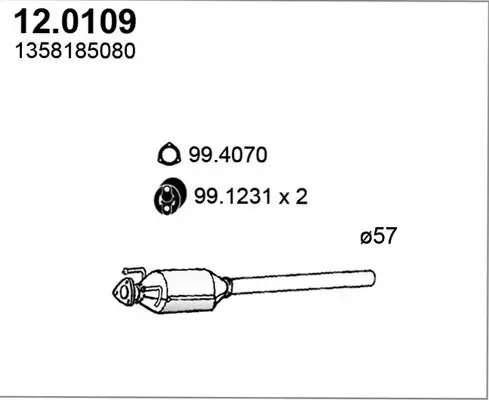 Katalysator vorne ASSO 12.0109