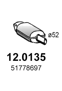 Katalysator vorne ASSO 12.0135 Bild Katalysator vorne ASSO 12.0135