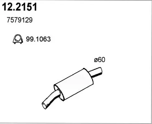 Vorschalldämpfer ASSO 12.2151 Bild Vorschalldämpfer ASSO 12.2151