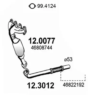 Abgasrohr ASSO 12.3012 Bild Abgasrohr ASSO 12.3012