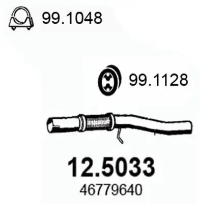 Abgasrohr mitte ASSO 12.5033