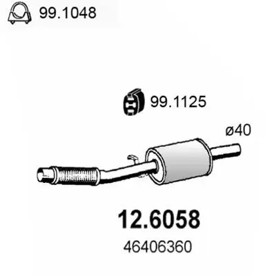 Mittelschalldämpfer ASSO 12.6058