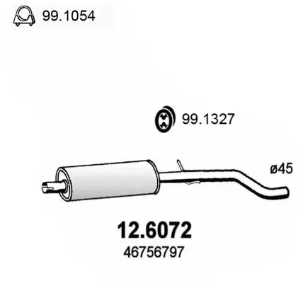 Mittelschalldämpfer ASSO 12.6072