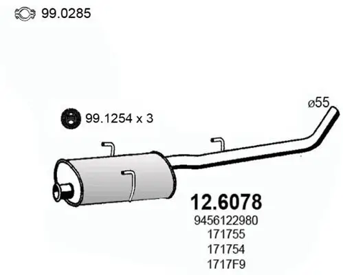 Mittelschalldämpfer ASSO 12.6078