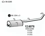 Mittelschalldämpfer ASSO 12.6078