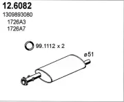 Mittelschalldämpfer ASSO 12.6082