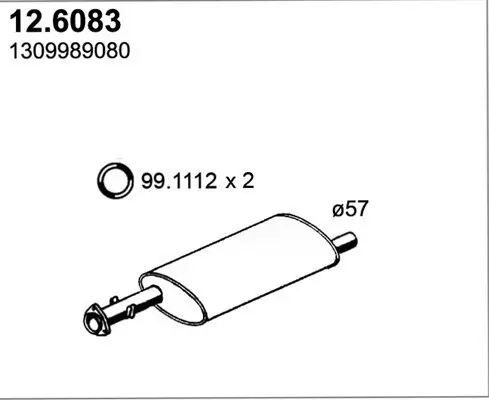 Mittelschalldämpfer ASSO 12.6083