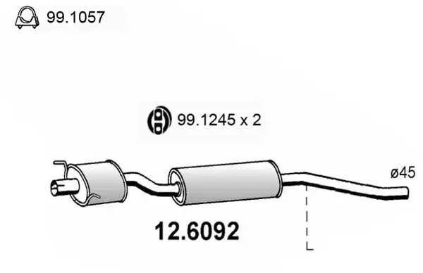 Mittelschalldämpfer ASSO 12.6092