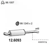 Mittelschalldämpfer ASSO 12.6093