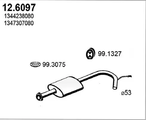 Mittelschalldämpfer ASSO 12.6097 Bild Mittelschalldämpfer ASSO 12.6097