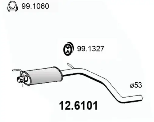 Mittelschalldämpfer ASSO 12.6101