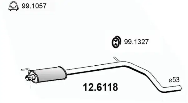 Mittelschalldämpfer ASSO 12.6118