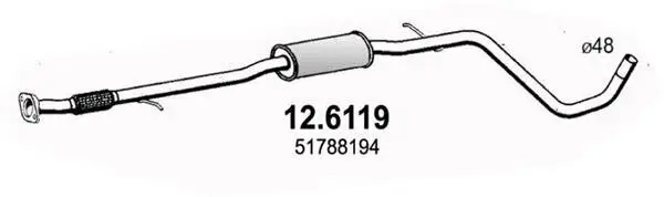 Mittelschalldämpfer ASSO 12.6119