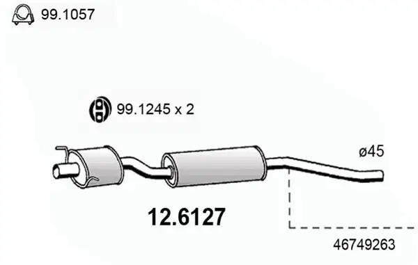 Mittelschalldämpfer ASSO 12.6127