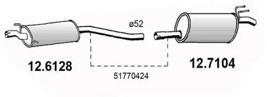 Mittelschalldämpfer ASSO 12.6128 Bild Mittelschalldämpfer ASSO 12.6128