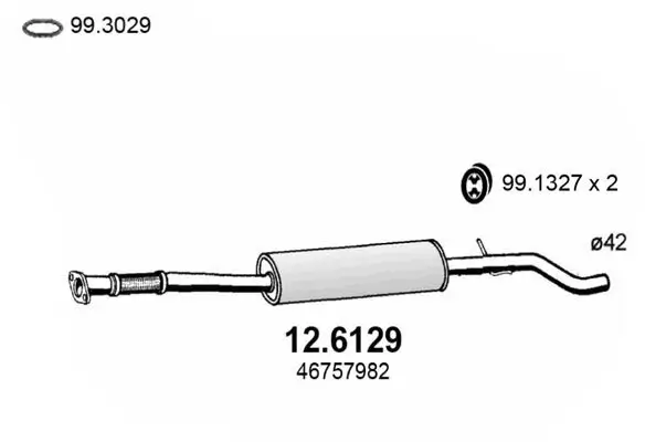 Mittelschalldämpfer ASSO 12.6129