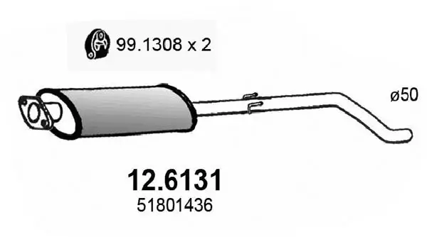 Mittelschalldämpfer ASSO 12.6131