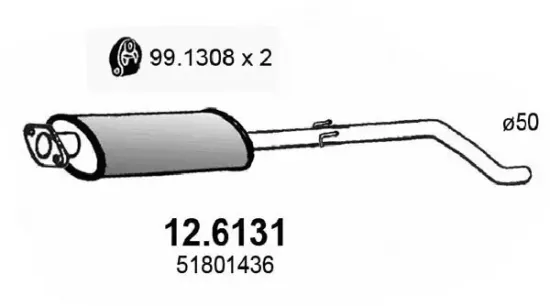 Mittelschalldämpfer ASSO 12.6131 Bild Mittelschalldämpfer ASSO 12.6131