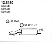 Mittelschalldämpfer ASSO 12.6150