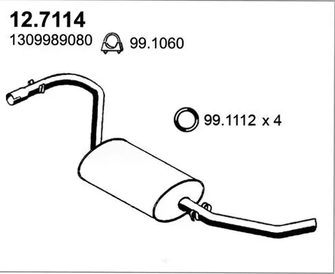 Endschalldämpfer ASSO 12.7114 Bild Endschalldämpfer ASSO 12.7114