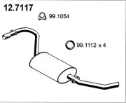 Endschalldämpfer ASSO 12.7117