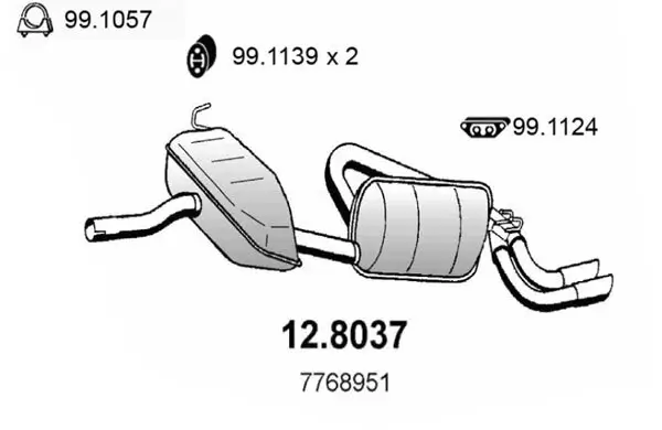 Mittel-/Endschalldämpfer ASSO 12.8037
