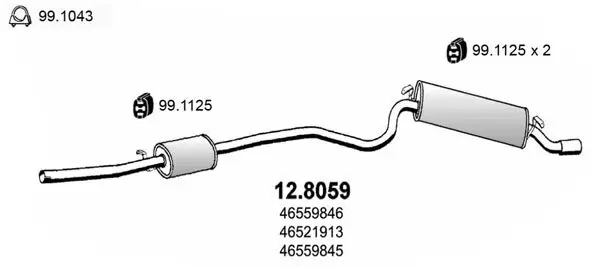 Mittel-/Endschalldämpfer ASSO 12.8059