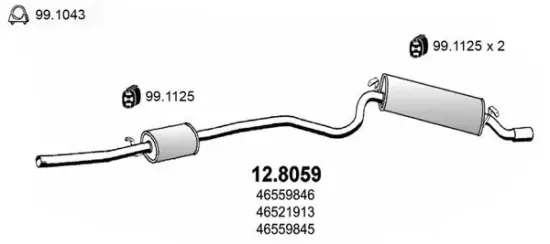 Mittel-/Endschalldämpfer ASSO 12.8059 Bild Mittel-/Endschalldämpfer ASSO 12.8059