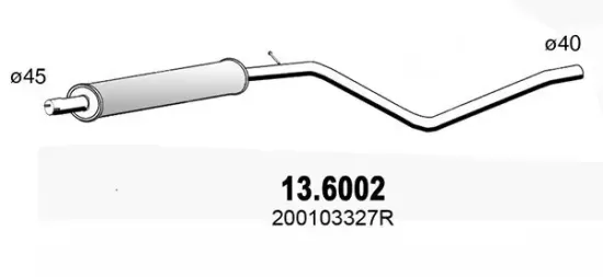 Mittelschalldämpfer ASSO 13.6002 Bild Mittelschalldämpfer ASSO 13.6002