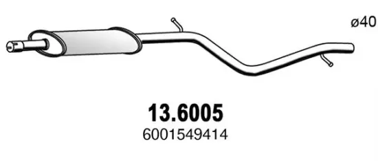 Mittelschalldämpfer ASSO 13.6005 Bild Mittelschalldämpfer ASSO 13.6005