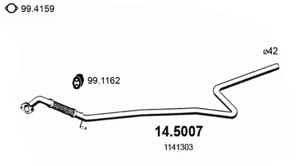 Abgasrohr mitte ASSO 14.5007