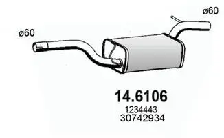Mittelschalldämpfer ASSO 14.6106