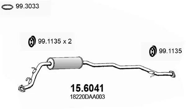 Mittelschalldämpfer ASSO 15.6041