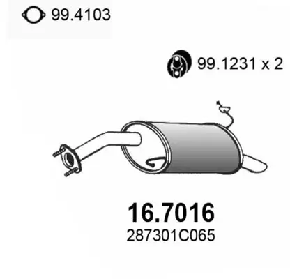 Endschalldämpfer ASSO 16.7016